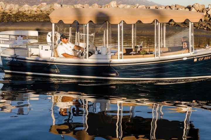 a small boat in a body of water